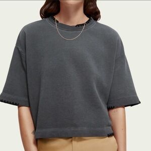 Scotch & Soda Charcoal Boxy Fit Top Organic Cotton Size Small NWOT